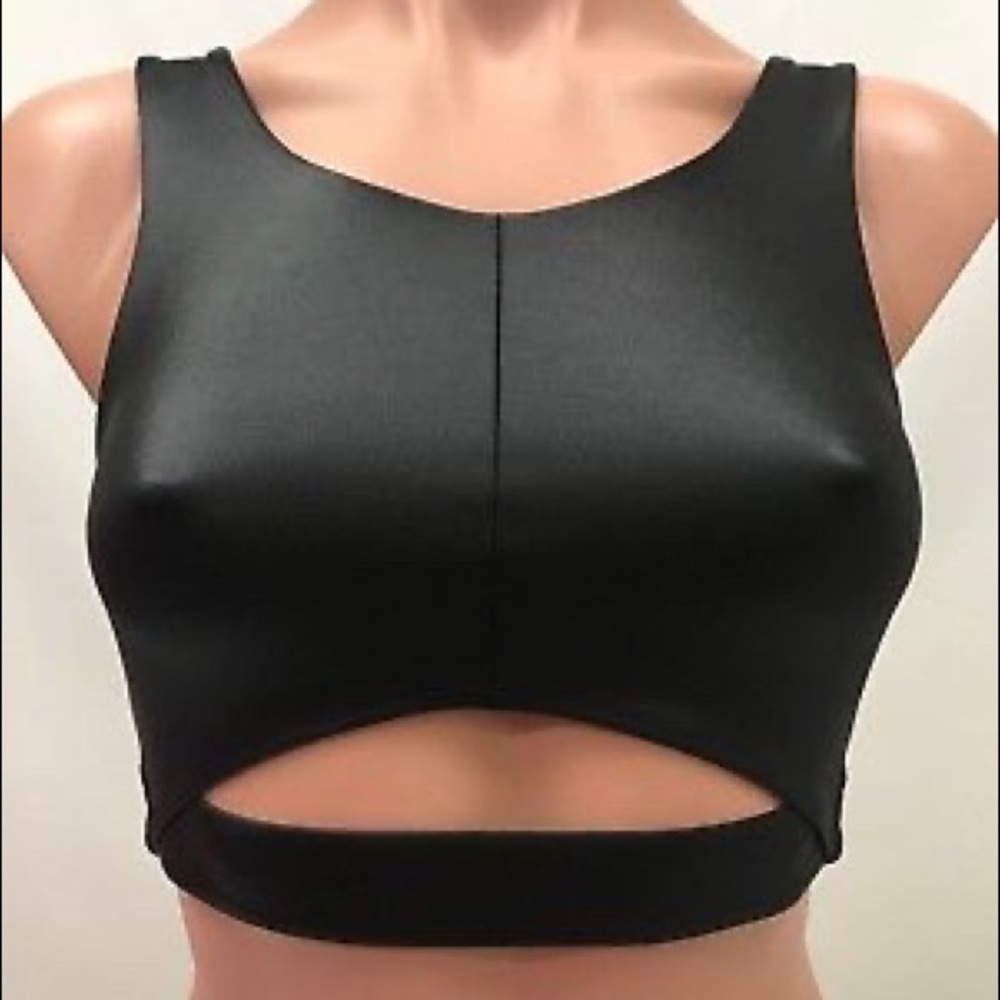 Black Leather XS sports bra